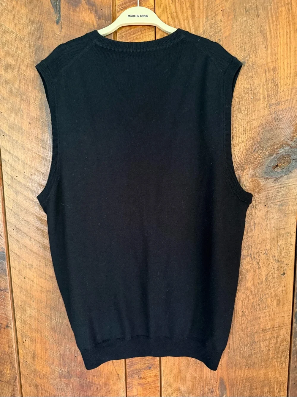 Joseph Abboud Black V-Neck Sweater Vest Extra Fine Merino Blend XL Corporate